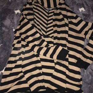 3x tan and cream striped cardigan. Olivia Sky